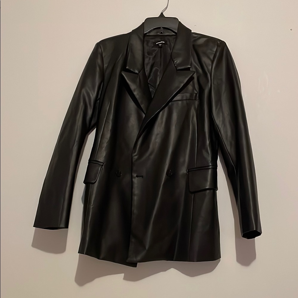 Black Leather Women’s Blazer